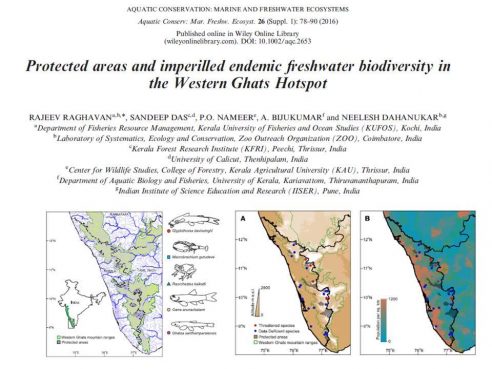 New paper on the effectiveness of protected areas for freshwater dependent fauna in Western Ghats