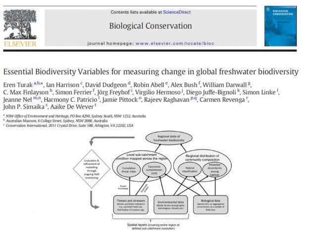 New paper in ‘Biological Conservation’ on Essential Biodiversity Variables for measuring change in global freshwater biodiversity