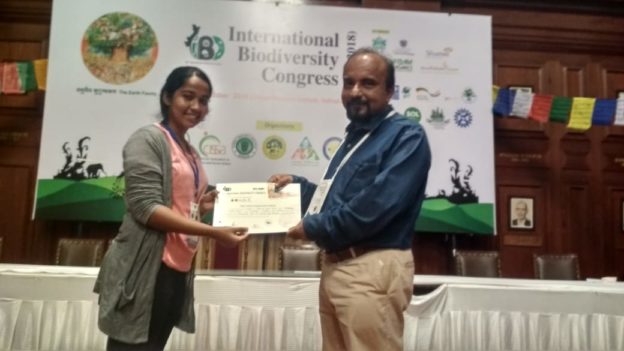 Shalu wins best poster award at International Biodiversity Congress