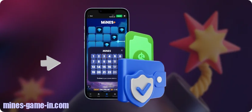 Mines ऐप ओपन करें और राउंड स्टार्ट करने के लिए अपनी बेट लगाएँ।